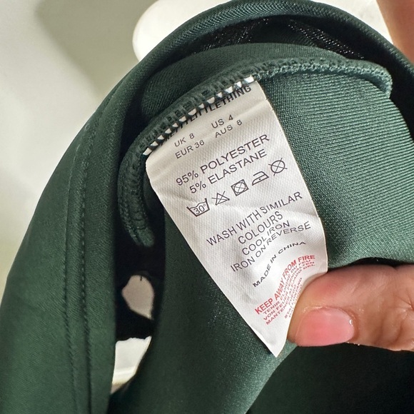 🪷 New! Pretty little thing Emerald  Green Scuba Bandeau Drape Skirt Midi Dress ❌ - Picture 12 of 13